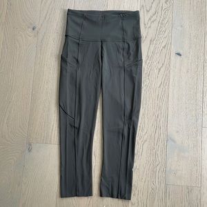 Lululemon Olive Fast and Free Capri Leggings